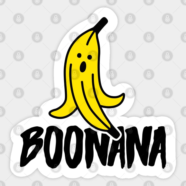 Boonana funny Banana pun Cheap Halloween costume Sticker by LaundryFactory